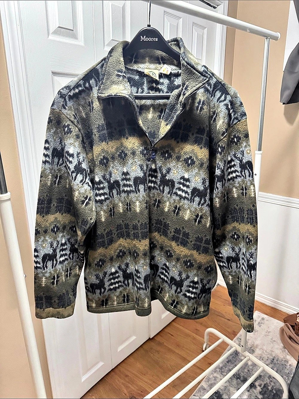 R&R Women's Patterned Fleece 3/4 Zip Size Large